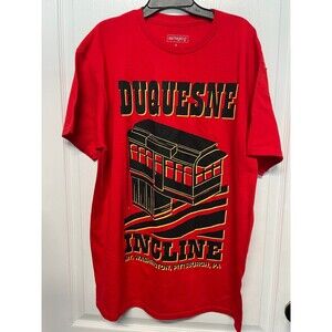 Duquesne Incline Pittsburgh PA Graphic T-Shirt Men’s Large Red Tourist Souvenir